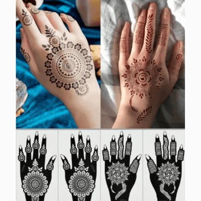 Salon Style Mehndi in Seconds ( Pack of 4 pairs, All Different Design)