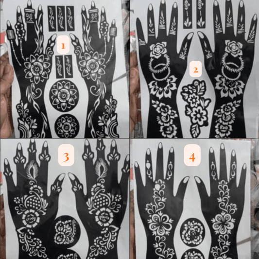 Salon Style Mehndi in Seconds ( Pack of 4 pairs, All Different Design)