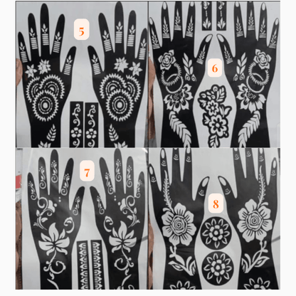 Salon Style Mehndi in Seconds ( Pack of 4 pairs, All Different Design)