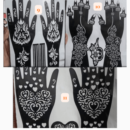 Salon Style Mehndi in Seconds ( Pack of 4 pairs, All Different Design)